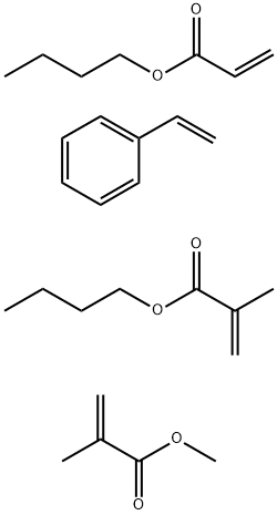 2-Propenoic acid, 2-methyl-, butyl ester, polymer with butyl 2-propenoate, ethenylbenzene and methyl 2-methyl-2-propenoate Struktur