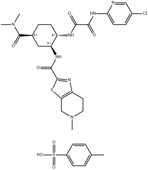 N 1 -(5-chloropyridin-2-yl)-N 2 -((1S,2S,4S)-4-(dimethylcarbamoyl)-2-(5- methyl-4,5,6,7-tetrahydrothiazolo[5,4-c]pyridine-2-carboxamido) cyclohexyl)oxalamide 4-methylbenzenesulfonate Struktur