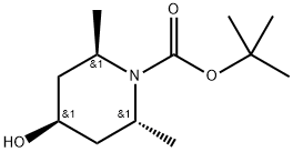 (2R,6R)-4-Hydroxy-2,6-dimethyl-piperidine-1-carboxylic acid tert-butyl ester Struktur