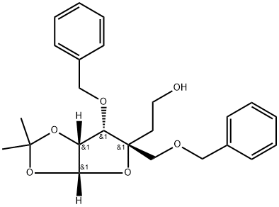 2-((3AR,5R,6S,6AR)-6-(芐氧基)-5-((芐氧)甲基)-2,2-二甲基四氫糠[2,3-D][1,3]二氧雜環(huán)戊-5-基)乙烷-1-醇, 287737-62-6, 結(jié)構(gòu)式