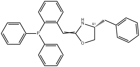 (R)-4-Benzyl-2-(2-(diphenylphosphino)benzyl)-4,5-dihydrooxazole Struktur