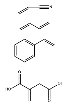 Butanedioic acid, methylene-, polymer with 1,3-butadiene, ethenylbenzene and 2-propenenitrile Struktur