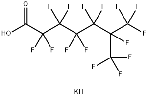 Heptanoic acid, 2,2,3,3,4,4,5,5,6,7,7,7-dodecafluoro-6-(trifluoromethyl)-, potassium salt (1:1) Struktur