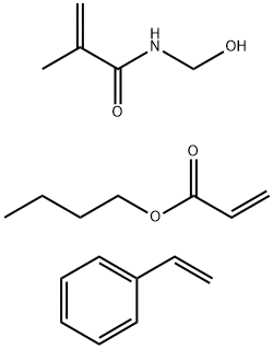 2-Propenoic acid, butyl ester, polymer with ethenylbenzene and N-(hydroxymethyl)-2-methyl-2-propenamide Struktur