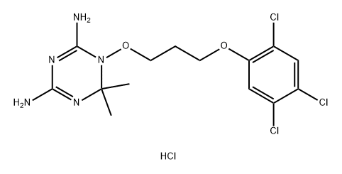 1,3,5-Triazine-2,4-diamine,1,6-dihydro-6,6-dimethyl-1-[3-(2,4,5-trichlorophenoxy)propoxy]-, hydrochloride(1:1) Struktur