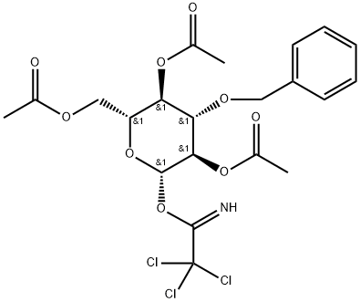 2,4,6-Tri-O-acetyl-3-O-benzyl-β-D-glucopyranosyl trichloroacetimidate Struktur