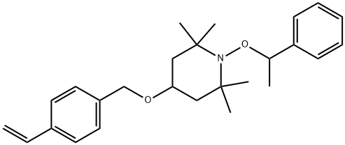 4-[(4-Ethenylphenyl)methoxy]-2,2,6,6-tetramethyl-1-(1-phenylethoxy)piperidine Struktur