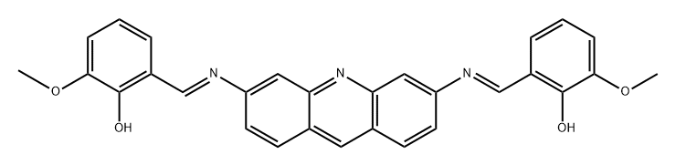 2,2'-[3,6-acridinediylbis(nitrilomethylylidene)]bis(6-methoxyphenol) Struktur