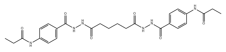 N,N'-[(1,6-dioxo-1,6-hexanediyl)bis(2,1-hydrazinediylcarbonyl-4,1-phenylene)]dipropanamide Struktur