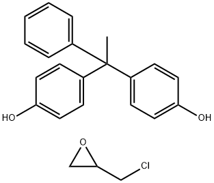 Phenol,4,4'-(1-phenylethylidene)bis-,polymer with(chloromethyl)oxirane Struktur