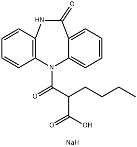 α-Butyl-10,11-dihydro-β,11-dioxo-5H-dibenzo[b,e][1,4]diazepine-5-propionic acid sodium salt Struktur