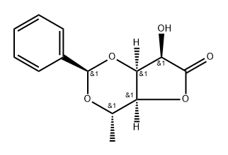 6-Deoxy-3,5-O-[(R)-benzylidene]-L-mannonic acid g-lactone Struktur