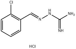 Hydrazinecarboximidamide, 2-[(2-chlorophenyl)methylene]-, hydrochloride (1:1) Struktur