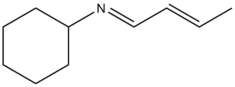 Cyclohexanamine, N-(2E)-2-buten-1-ylidene-, [N(E)]- Struktur