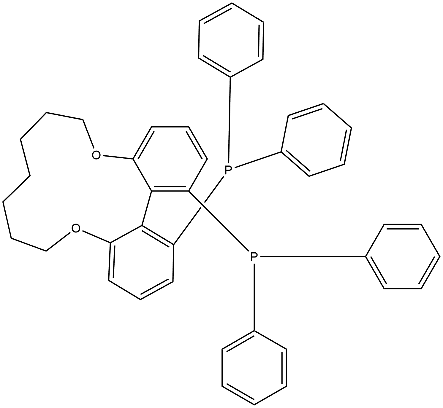 (17aR)-1,17-Bis(diphenylphosphino)-7,8,9,10,11,12-hexahydro-6H-dibenzo[b,d][1,6]dioxacyclotridecine Struktur