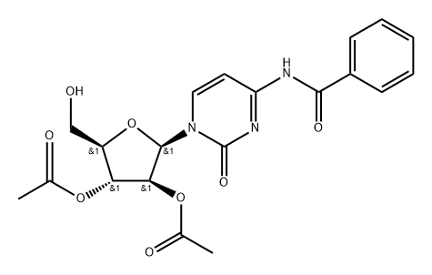 Benzamide, N-[1-(2,3-di-O-acetyl-β-D-arabinofuranosyl)-1,2-dihydro-2-oxo-4-pyrimidinyl]- Struktur