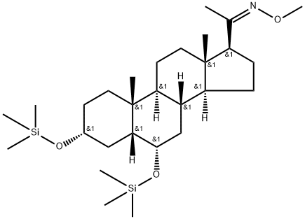 3α,6α-Bis(trimethylsiloxy)-5β-pregnan-20-one O-methyl oxime Struktur