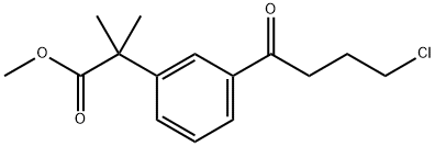 Benzeneacetic acid, 3-(4-chloro-1-oxobutyl)-α,α-dimethyl-, methyl ester Struktur