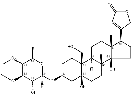 3β-[(3-O,4-O-Dimethyl-6-deoxy-β-D-glucopyranosyl)oxy]-5,14,19-trihydroxy-5β-card-20(22)-enolide Struktur