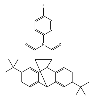 2,6-ditert-butyl-13-(4-fluorophenyl)-9,10-dihydro-12,14-dioxo-9,10-[3,4]pyrrolidinoanthracene Struktur