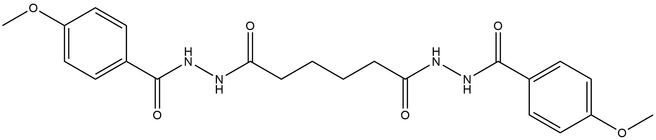 N'1,N'6-bis(4-methoxybenzoyl)hexanedihydrazide Struktur