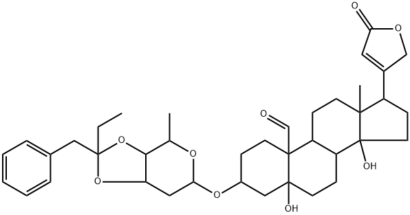 3β-[[3-O,4-O-(1-Benzylpropylidene)-2,6-dideoxy-β-D-ribo-hexopyranosyl]oxy]-5,14-dihydroxy-19-oxo-5β-card-20(22)-enolide Struktur