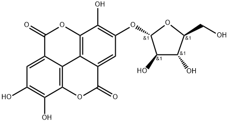 [1]Benzopyrano[5,4,3-cde][1]benzopyran-5,10-dione, 2-(α-L-arabinofuranosyloxy)-3,7,8-trihydroxy- Struktur