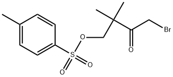 4-bromo-2,2-dimethyl-3-oxobutyl4-methylbenzenesulfonate Struktur