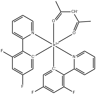 Bis[2-(2,4-difluorophenyl)pyridine-C2,N'](acetylacetonato)iridium(III) Struktur