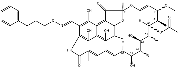 3-[[(3-Phenylpropoxy)imino]methyl]rifamycin Struktur