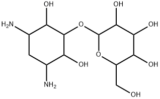 (-)-5-O-(β-D-talo-Hexopyranosyl)-2-deoxy-L-streptamine Struktur