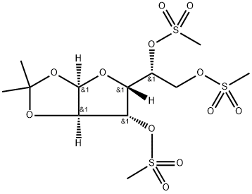 1-O,2-O-(1-Methylethylidene)-α-D-glucofuranose=tris(methanesulfonate) Struktur