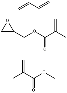 2-Propenoic acid, 2-methyl-, methyl ester, polymer with 1,3-butadiene and oxiranylmethyl 2-methyl-2-propenoate Struktur