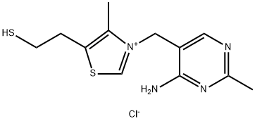 Thiazolium, 3-[(4-amino-2-methyl-5-pyrimidinyl)methyl]-5-(2-mercaptoethyl)-4-methyl-, chloride (1:1) Struktur