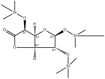 Per-O-(trimethylsilyl)-beta-D-glucofuranurono-6,3-lactone Struktur