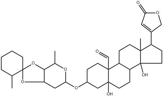 3β-[[3-O,4-O-(2-Methylcyclohexylidene)-2,6-dideoxy-β-D-ribo-hexopyranosyl]oxy]-5,14-dihydroxy-19-oxo-5β-card-20(22)-enolide Struktur