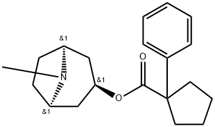 1-Phenylcyclopentanecarboxylic acid tropan-3α-yl ester Struktur