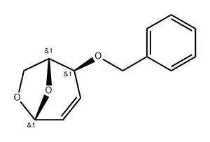 .beta.-D-erythro-Hex-2-enopyranose, 1,6-anhydro-2,3-dideoxy-4-O-(phenylmethyl)- Struktur