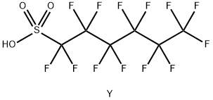 1-Hexanesulfonic acid, 1,1,2,2,3,3,4,4,5,5,6,6,6-tridecafluoro-, yttrium(3+) salt (3:1) Struktur