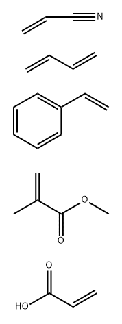 2-Propenoic acid, 2-methyl-, methyl ester, polymer with 1,3-butadiene, ethenylbenzene, 2-propenenitrile and 2-propenoic acid Struktur