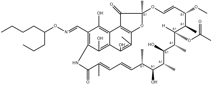 3-[(1-Propylpentyl)oxyiminomethyl]rifamycin SV Struktur