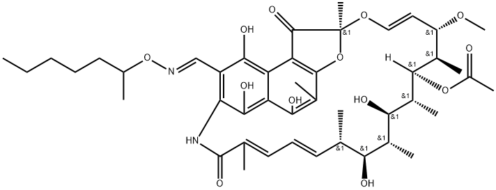 3-[(1-Methylhexyl)oxyiminomethyl]rifamycin SV Struktur