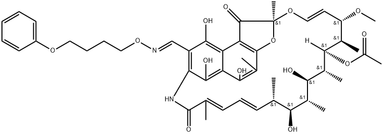 3-[(4-Phenoxybutoxy)iminomethyl]rifamycin Struktur