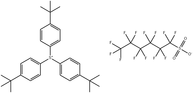 Sulfonium, tris[4-(1,1-dimethylethyl)phenyl]-, 1,1,2,2,3,3,4,4,5,5,6,6,6-tridecafluoro-1-hexanesulfonate (1:1) Struktur