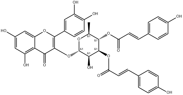 3'',4''-Di-O-p-coumaroylquercitrin Struktur