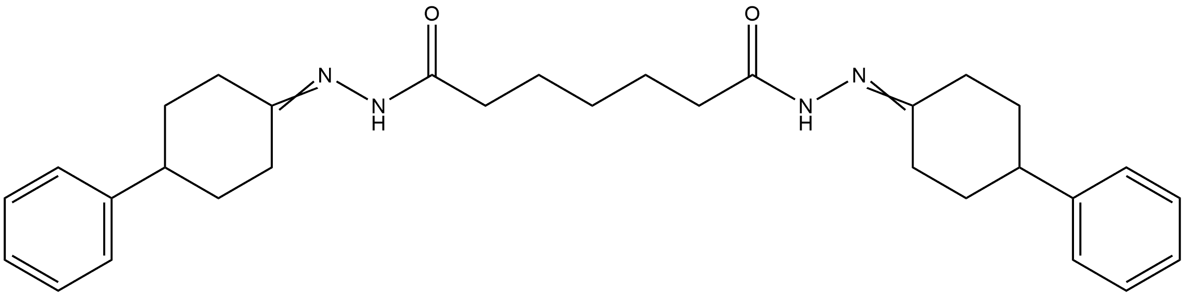 N'1,N'7-bis(4-phenylcyclohexylidene)heptanedihydrazide Struktur