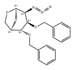 1,6-anhydro-2-azido-3,4-di-O-benzyl-2-deoxy--D-glucopyranose
 Struktur