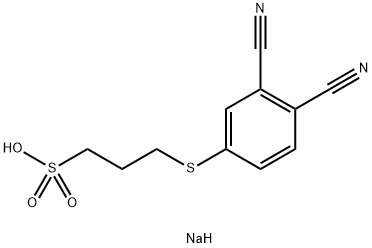 1-Propanesulfonic acid, 3-[(3,4-dicyanophenyl)thio]-, sodium salt (1:1) Struktur