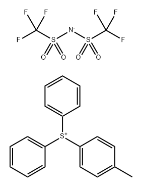 (4-Methylphenyl)diphenylsulfonium salt with 1,1,1-trifluoro-N-[(trifluoromethyl)sulfonyl]methanesulfonamide  (1:1) Struktur