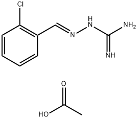 Hydrazinecarboximidamide, 2-[(2-chlorophenyl)methylene]-, acetate (1:1) Struktur